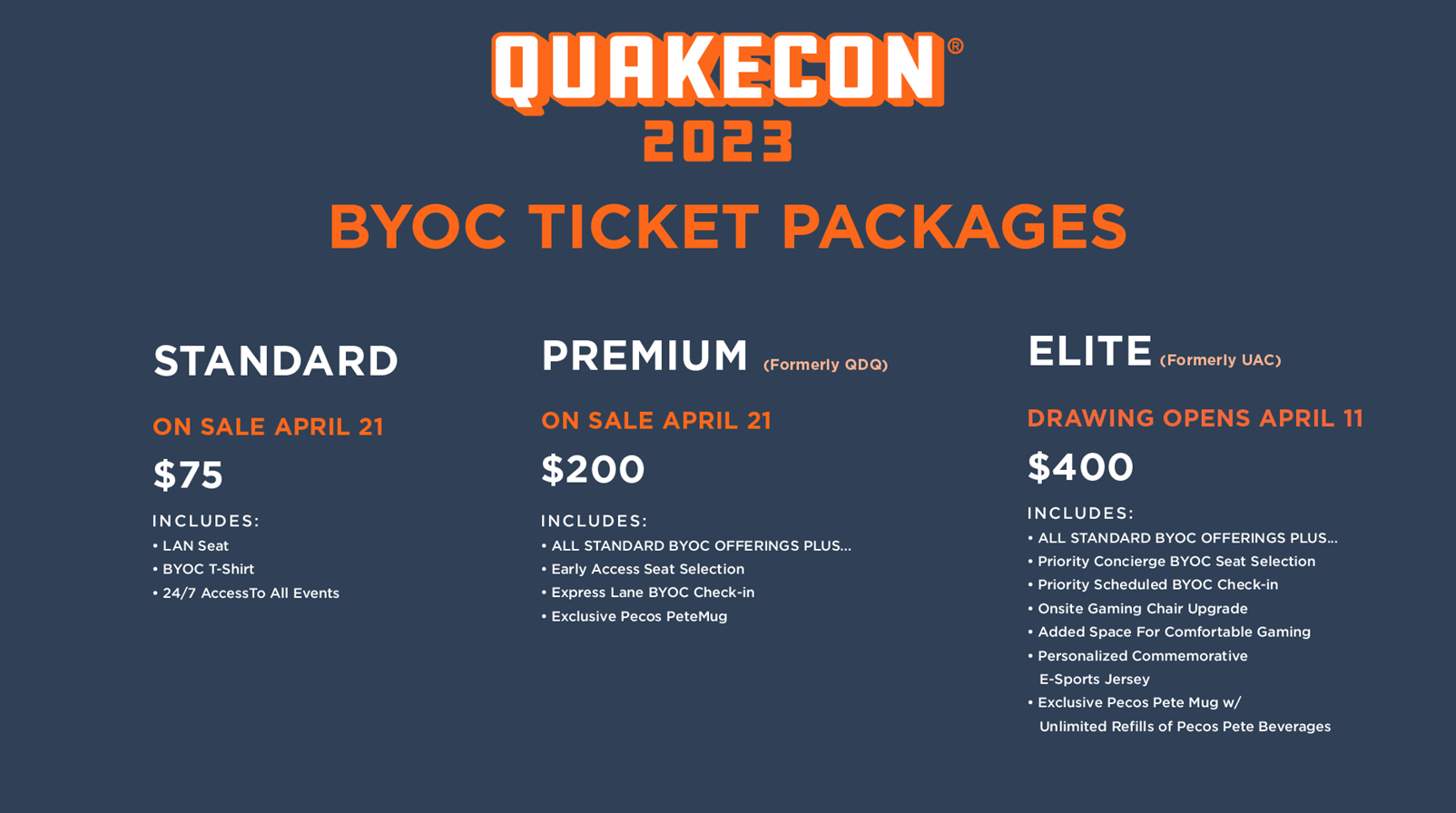 Ticket packages and pricing details